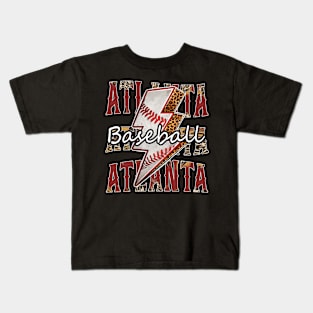 Graphic Baseball Atlanta Proud Name Team Vintage Kids T-Shirt